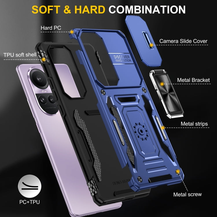 For OPPO Reno10 Global Armor PC + TPU Camera Shield Phone Case