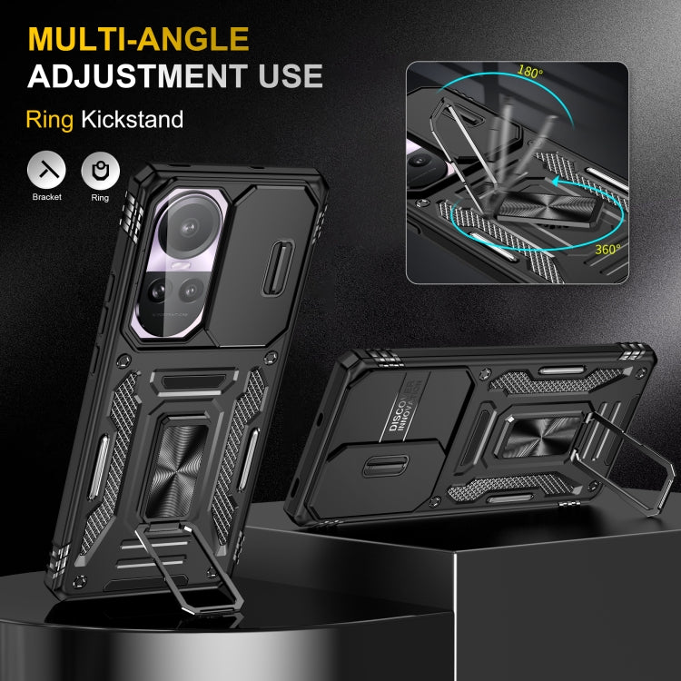 For OPPO Reno10 Global Armor PC + TPU Camera Shield Phone Case