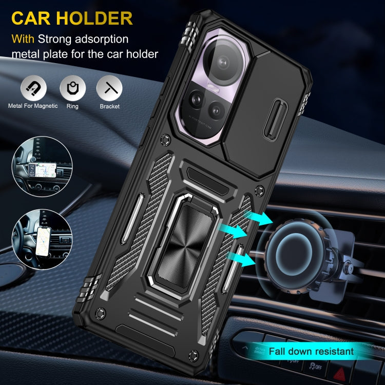 For OPPO Reno10 Global Armor PC + TPU Camera Shield Phone Case
