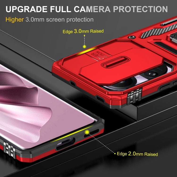 For OPPO Reno10 Global Armor PC + TPU Camera Shield Phone Case