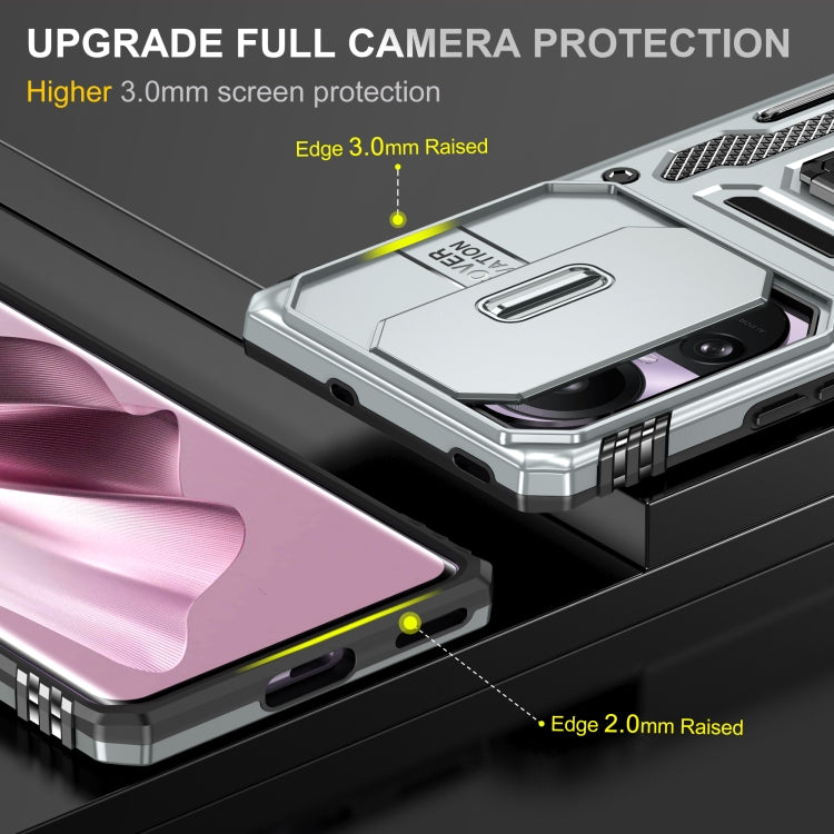 For OPPO Reno10 Global Armor PC + TPU Camera Shield Phone Case