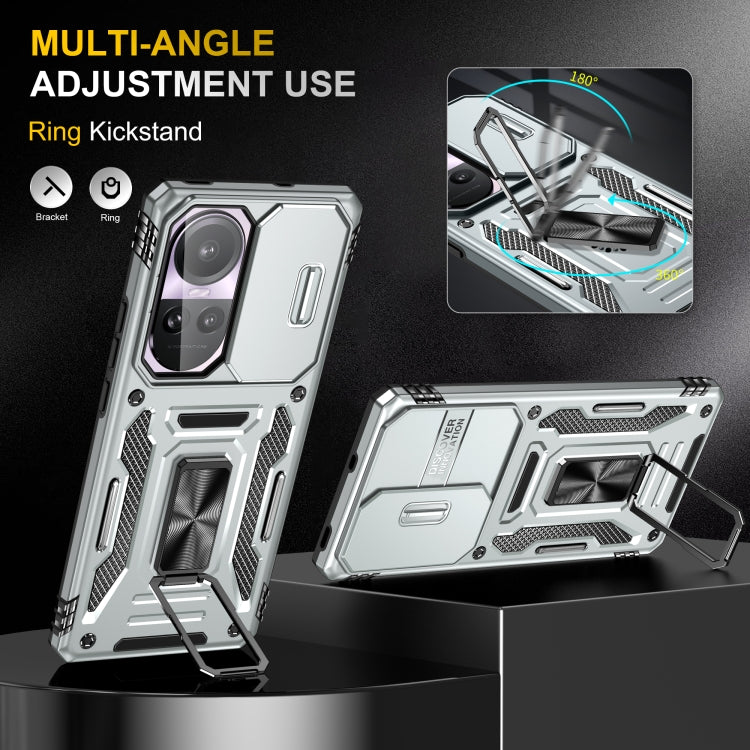 For OPPO Reno10 Global Armor PC + TPU Camera Shield Phone Case