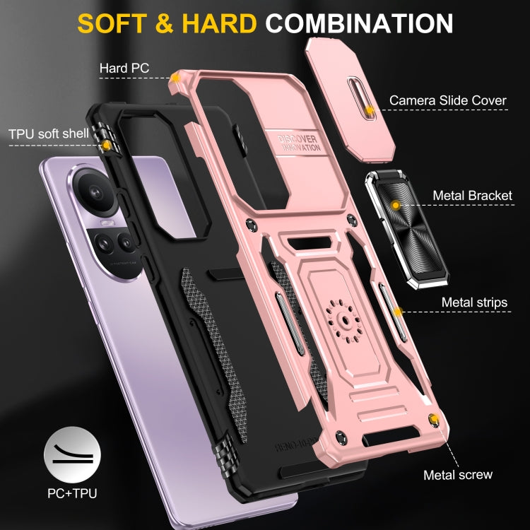 For OPPO Reno10 Global Armor PC + TPU Camera Shield Phone Case