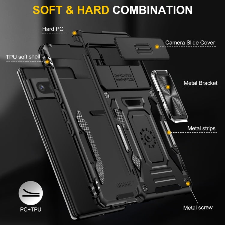 For Google Pixel 9 Pro XL 6.8 Armor PC + TPU Camera Shield Phone Case