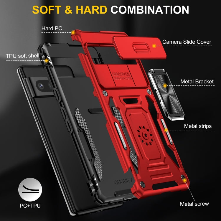 For Google Pixel 9 Pro XL 6.8 Armor PC + TPU Camera Shield Phone Case