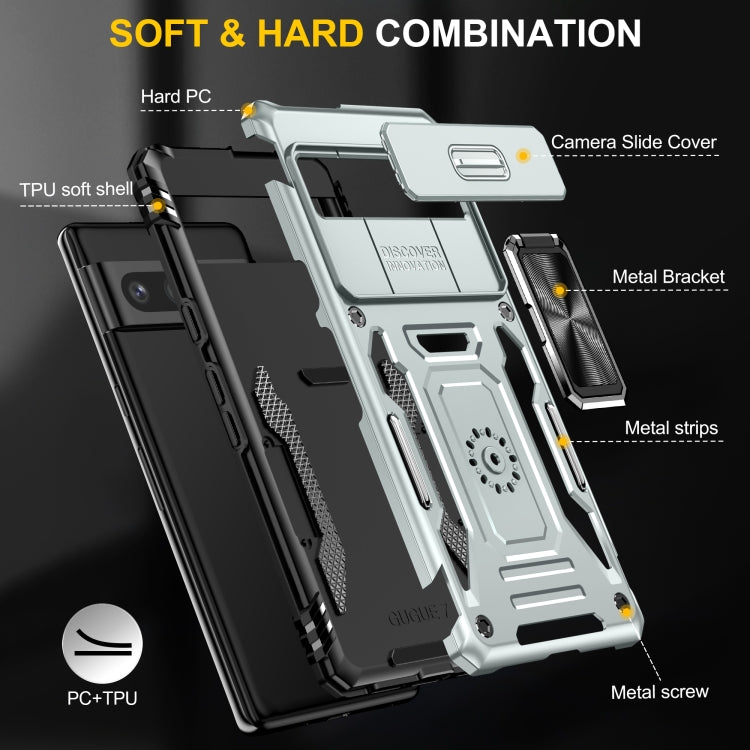 For Google Pixel 9 Pro XL 6.8 Armor PC + TPU Camera Shield Phone Case