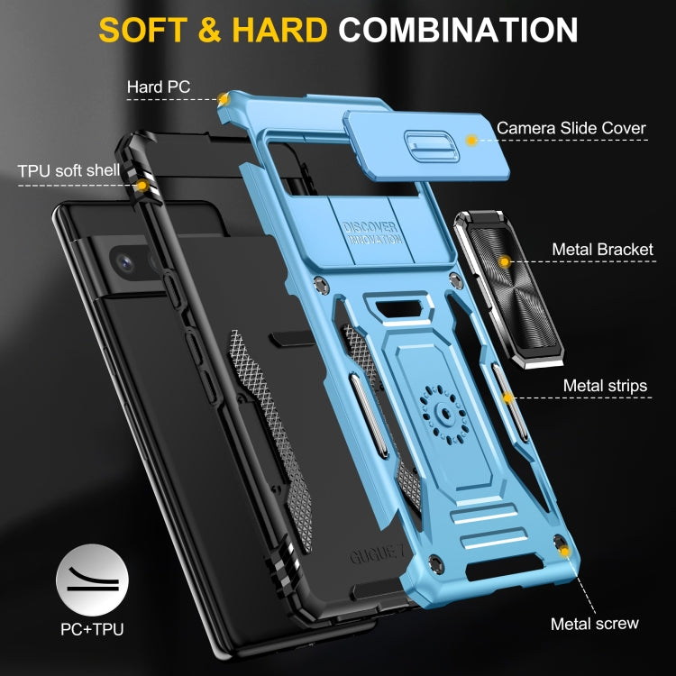 For Google Pixel 9 Pro XL 6.8 Armor PC + TPU Camera Shield Phone Case