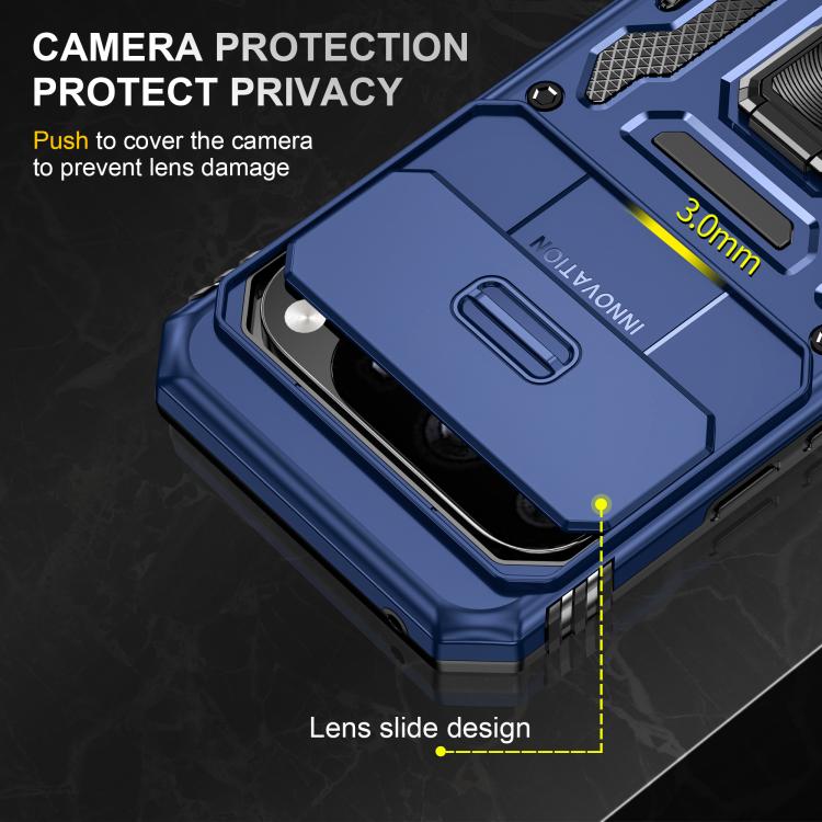 For Google Pixel 11 Pro XL / 10 Pro XL Armor PC + TPU Camera Shield Phone Case