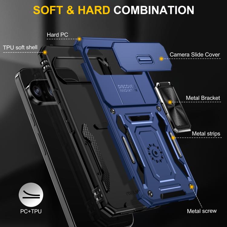 For Google Pixel 11 Pro XL / 10 Pro XL Armor PC + TPU Camera Shield Phone Case