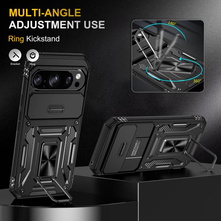 For Google Pixel 11 Pro XL / 10 Pro XL Armor PC + TPU Camera Shield Phone Case