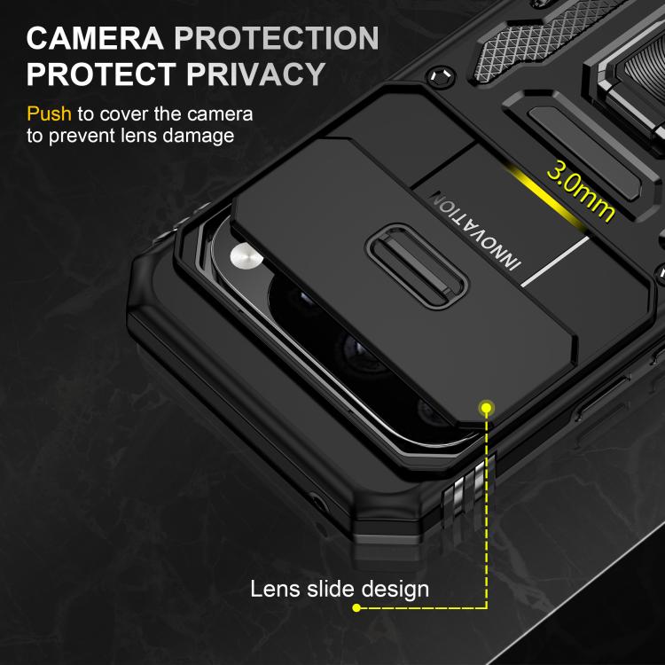 For Google Pixel 11 Pro XL / 10 Pro XL Armor PC + TPU Camera Shield Phone Case