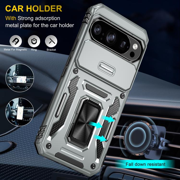 For Google Pixel 11 Pro XL / 10 Pro XL Armor PC + TPU Camera Shield Phone Case