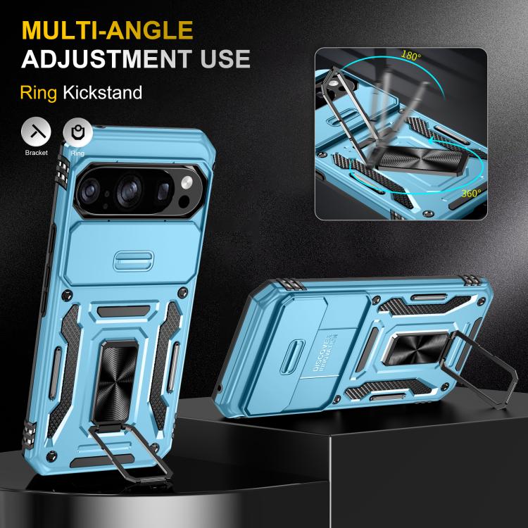 For Google Pixel 11 Pro XL / 10 Pro XL Armor PC + TPU Camera Shield Phone Case