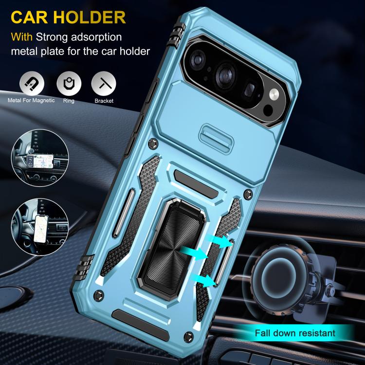For Google Pixel 11 Pro XL / 10 Pro XL Armor PC + TPU Camera Shield Phone Case