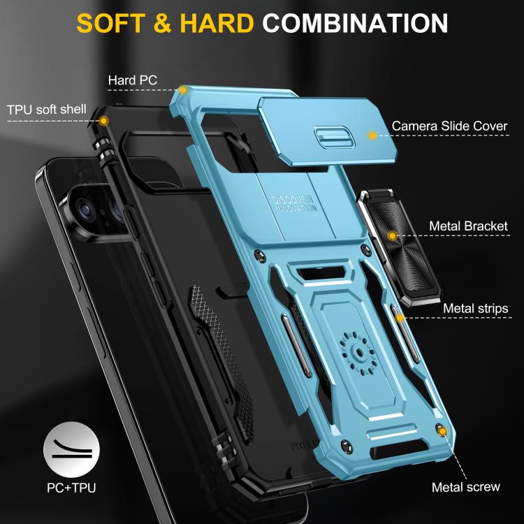 For Google Pixel 11 Pro XL / 10 Pro XL Armor PC + TPU Camera Shield Phone Case