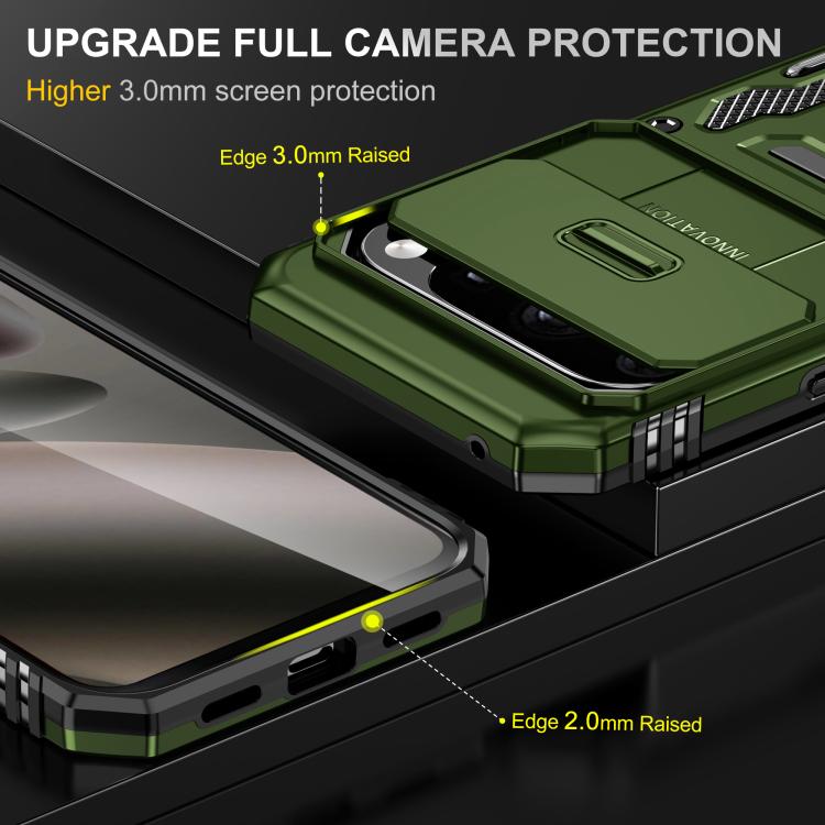 For Google Pixel 11 Pro XL / 10 Pro XL Armor PC + TPU Camera Shield Phone Case