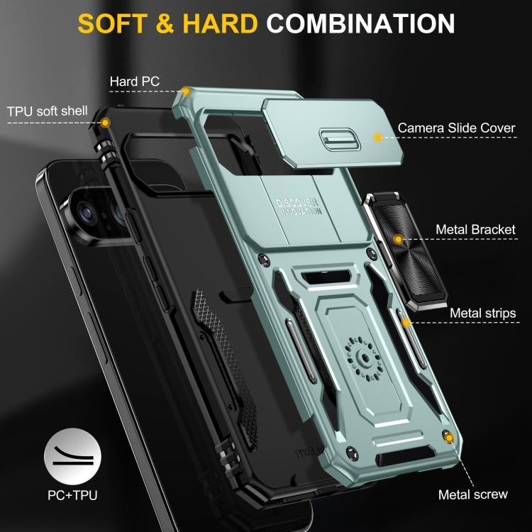 For Google Pixel 11 Pro / 10 / 10 Pro Armor PC + TPU Camera Shield Phone Case