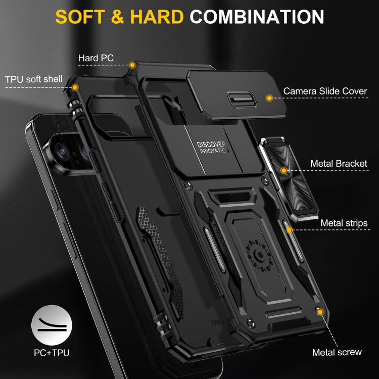 For Google Pixel 11 Pro / 10 / 10 Pro Armor PC + TPU Camera Shield Phone Case