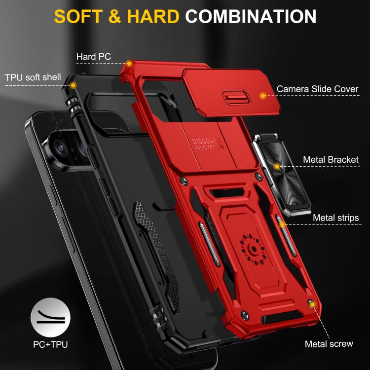 For Google Pixel 11 Pro / 10 / 10 Pro Armor PC + TPU Camera Shield Phone Case