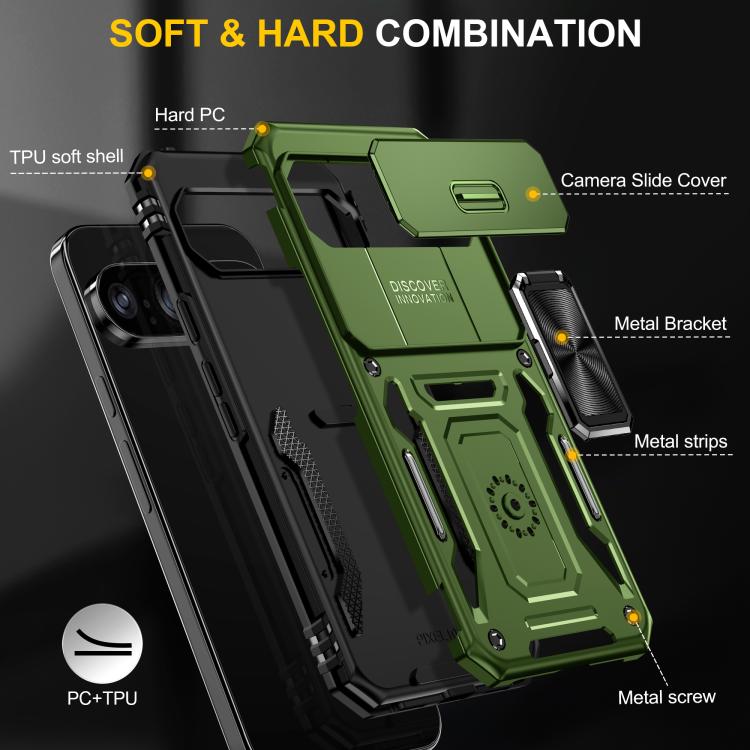For Google Pixel 11 Pro / 10 / 10 Pro Armor PC + TPU Camera Shield Phone Case