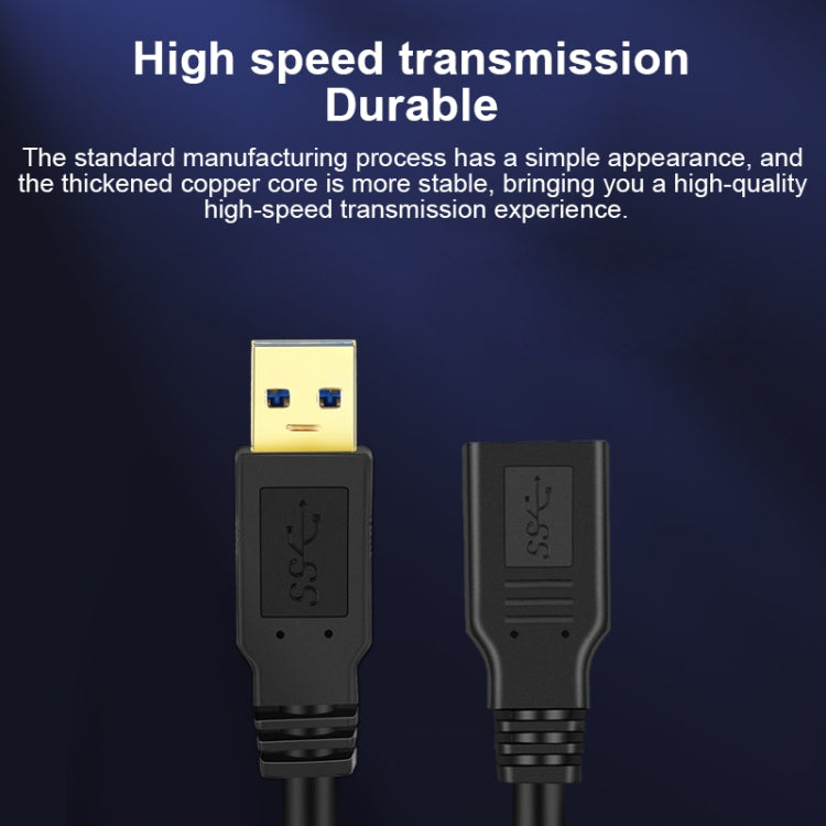USB 3.0 Female To USB 3.0 Male PVC Cable, Length:0.3m - Black