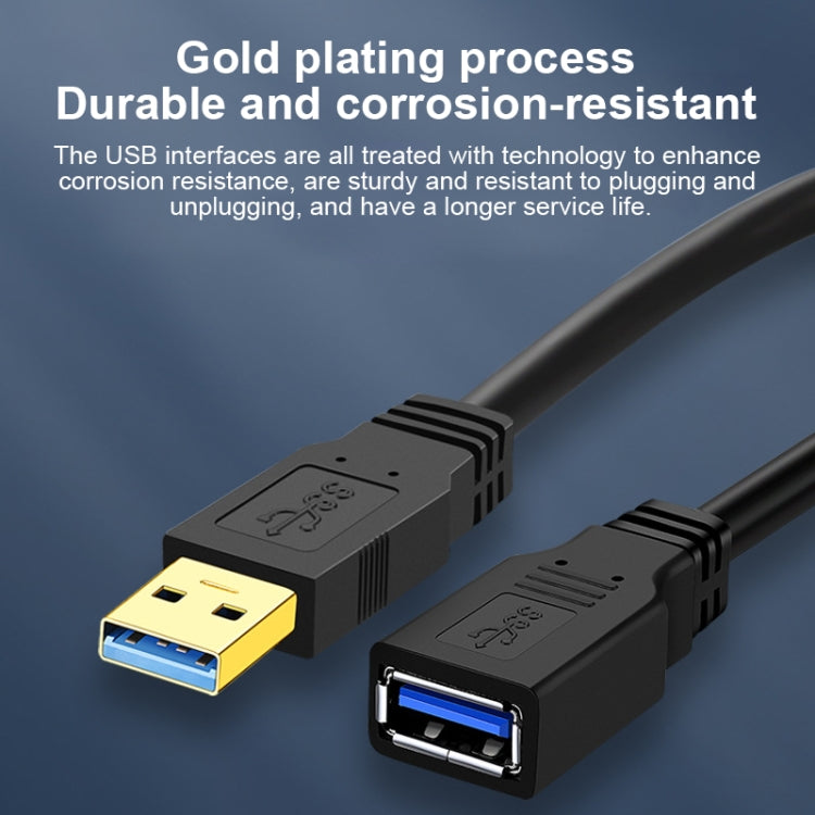 USB 3.0 Female To USB 3.0 Male PVC Cable, Length:2m - Black