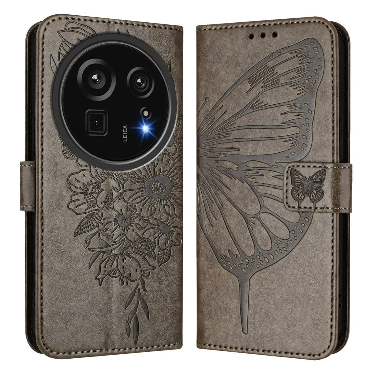 For Sharp Aquos R9 Pro / SH-54E Embossed Butterfly Leather Phone Case