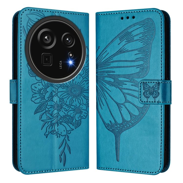 For Sharp Aquos R9 Pro / SH-54E Embossed Butterfly Leather Phone Case