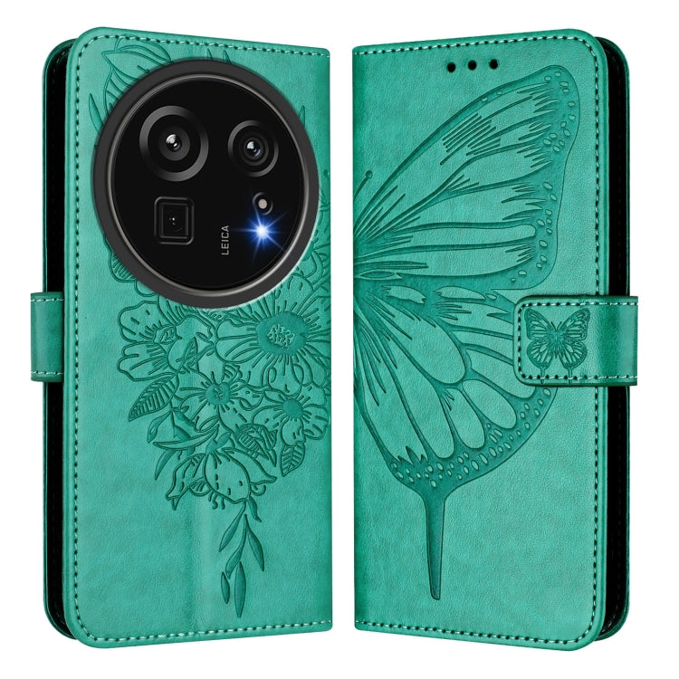For Sharp Aquos R9 Pro / SH-54E Embossed Butterfly Leather Phone Case
