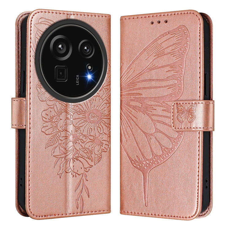 For Sharp Aquos R9 Pro / SH-54E Embossed Butterfly Leather Phone Case