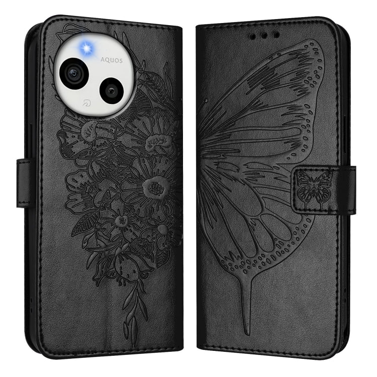 For Sharp Aquos Sense9 Plus Embossed Butterfly Leather Phone Case