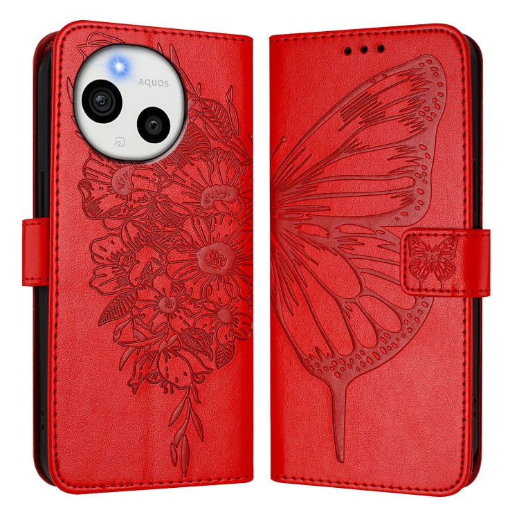 For Sharp Aquos Sense9 Plus Embossed Butterfly Leather Phone Case