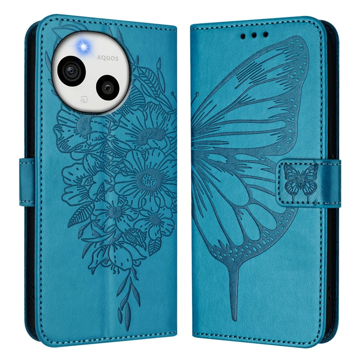 For Sharp Aquos Sense9 Embossed Butterfly Leather Phone Case