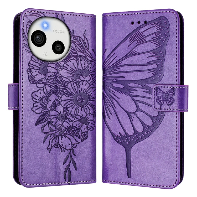 For Sharp Aquos Sense9 Embossed Butterfly Leather Phone Case