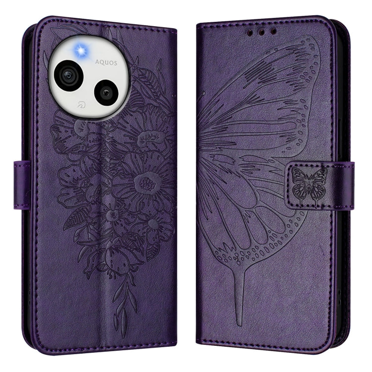 For Sharp Aquos Sense9 Embossed Butterfly Leather Phone Case