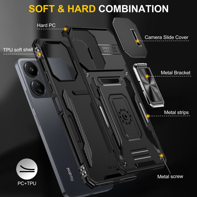 For Xiaomi Poco X6 Pro/Redmi K70E Armor PC + TPU Camera Shield Phone Case