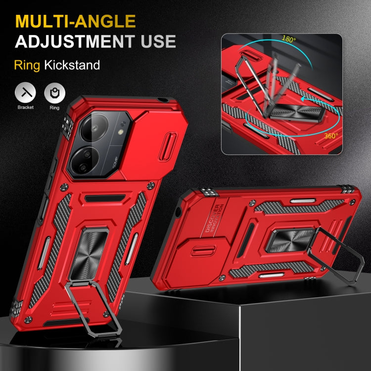 For Xiaomi Poco C65/Redmi 13C Armor PC + TPU Camera Shield Phone Case