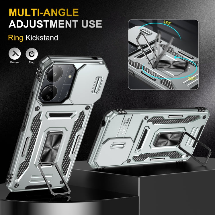 For Xiaomi Poco C65/Redmi 13C Armor PC + TPU Camera Shield Phone Case