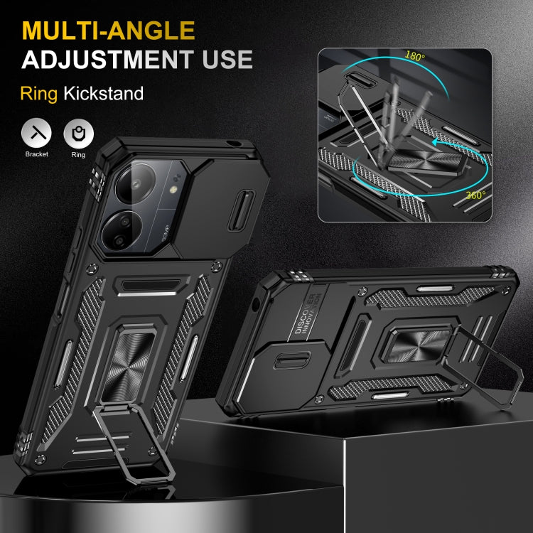 For Xiaomi Redmi Note 13 Pro 4G Armor PC + TPU Camera Shield Phone Case