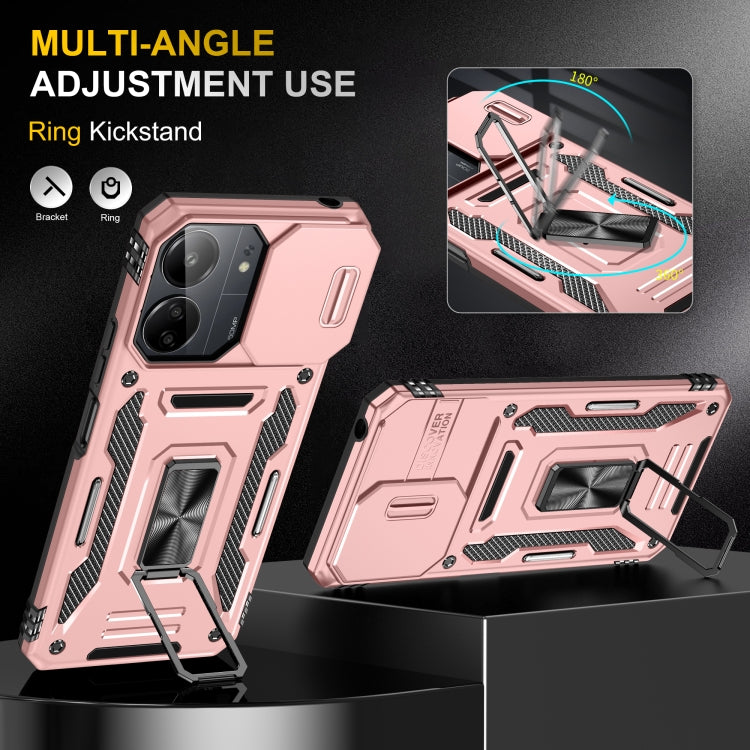 For Xiaomi Redmi Note 13 Pro 4G Armor PC + TPU Camera Shield Phone Case