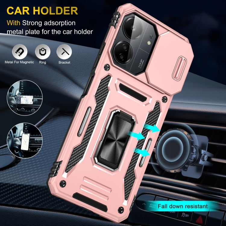 For Xiaomi Redmi Note 13 Pro 4G Armor PC + TPU Camera Shield Phone Case