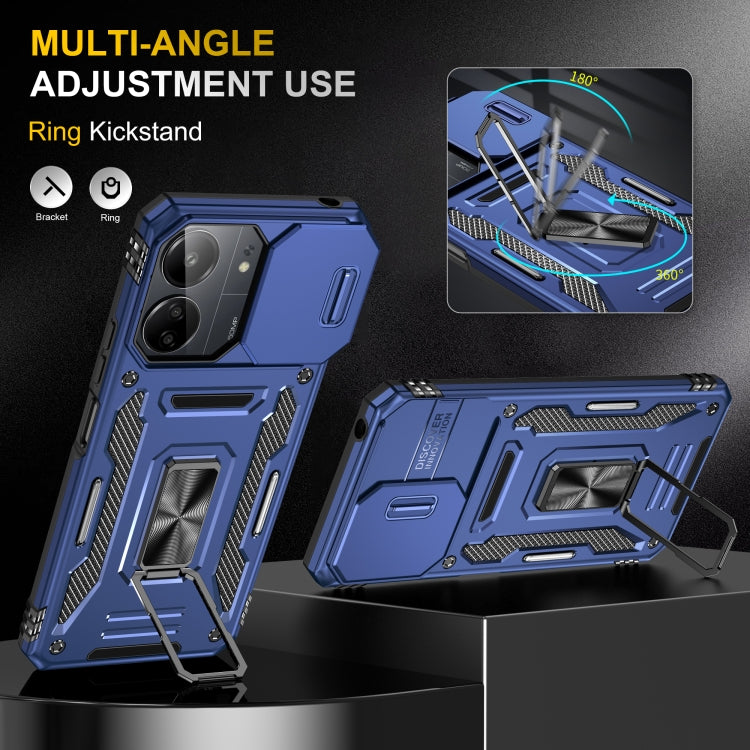 For Xiaomi Poco X6/Redmi Note 13 Pro 5G Armor PC + TPU Camera Shield Phone Case