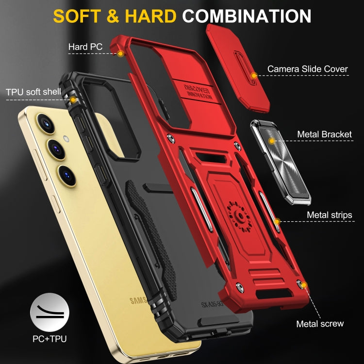 For Samsung Galaxy A25 5G Armor PC + TPU Camera Shield Phone Case