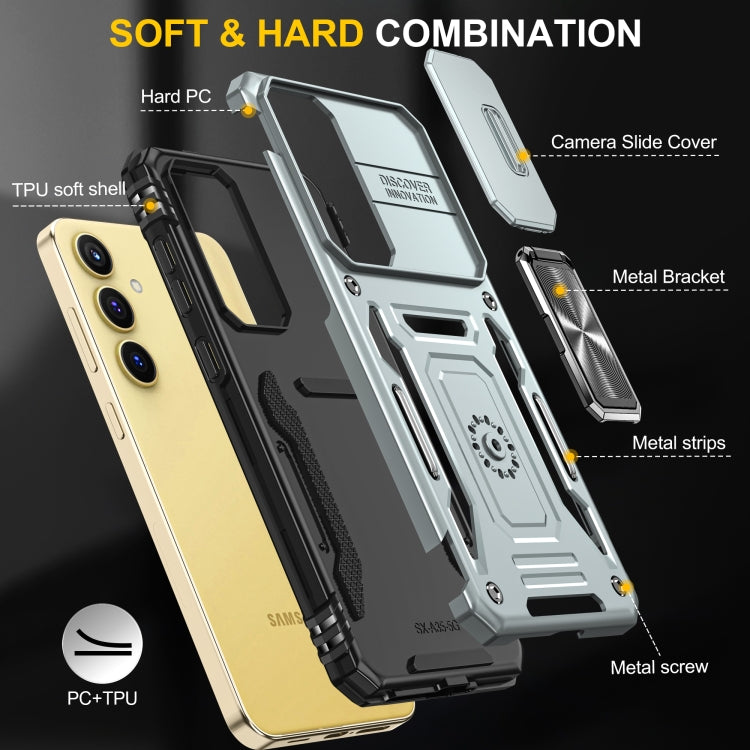For Samsung Galaxy A25 5G Armor PC + TPU Camera Shield Phone Case
