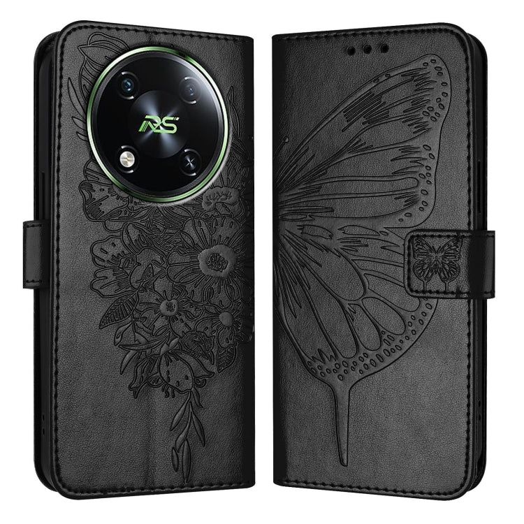 For itel RS4 S666LN Embossed Butterfly Leather Phone Case