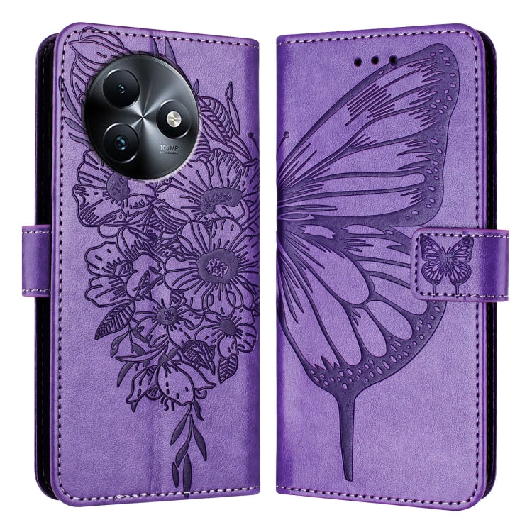 For itel S24 Embossed Butterfly Leather Phone Case