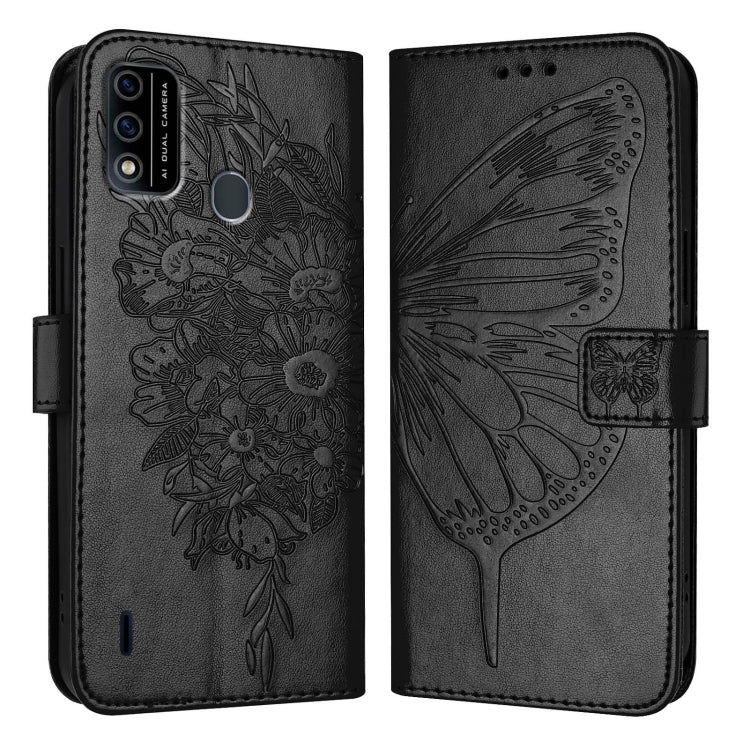 For itel A48 Embossed Butterfly Leather Phone Case