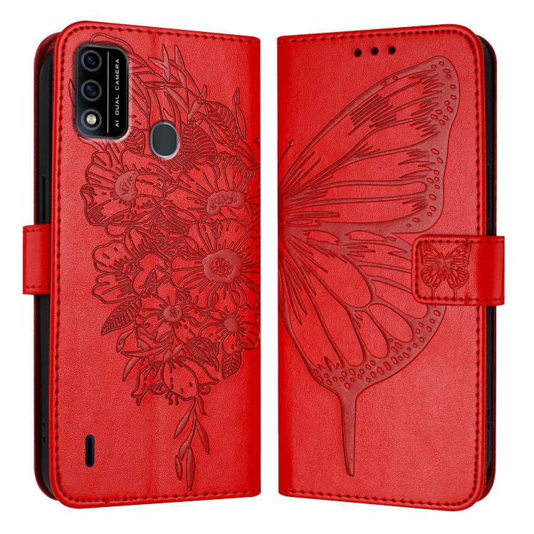 For itel A48 Embossed Butterfly Leather Phone Case
