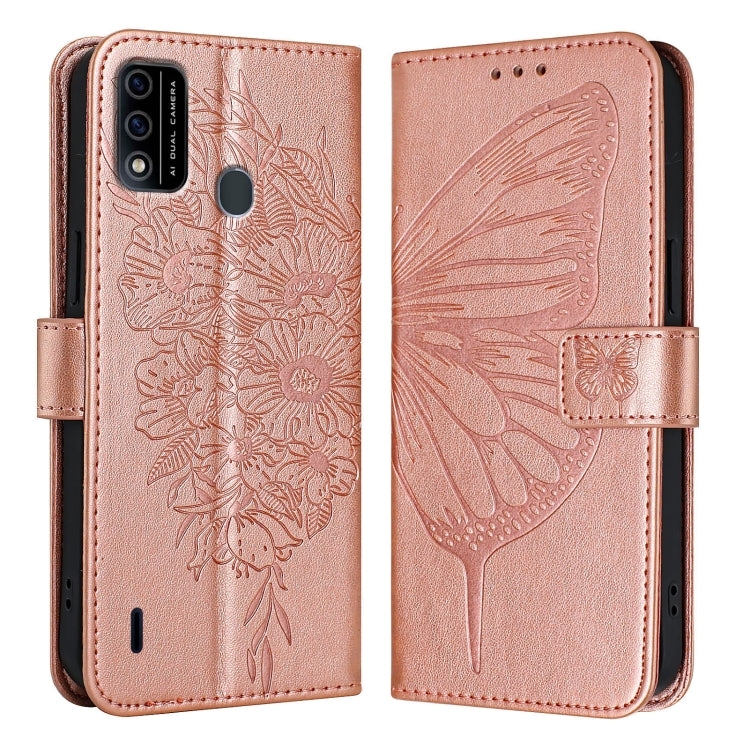 For itel A48 Embossed Butterfly Leather Phone Case
