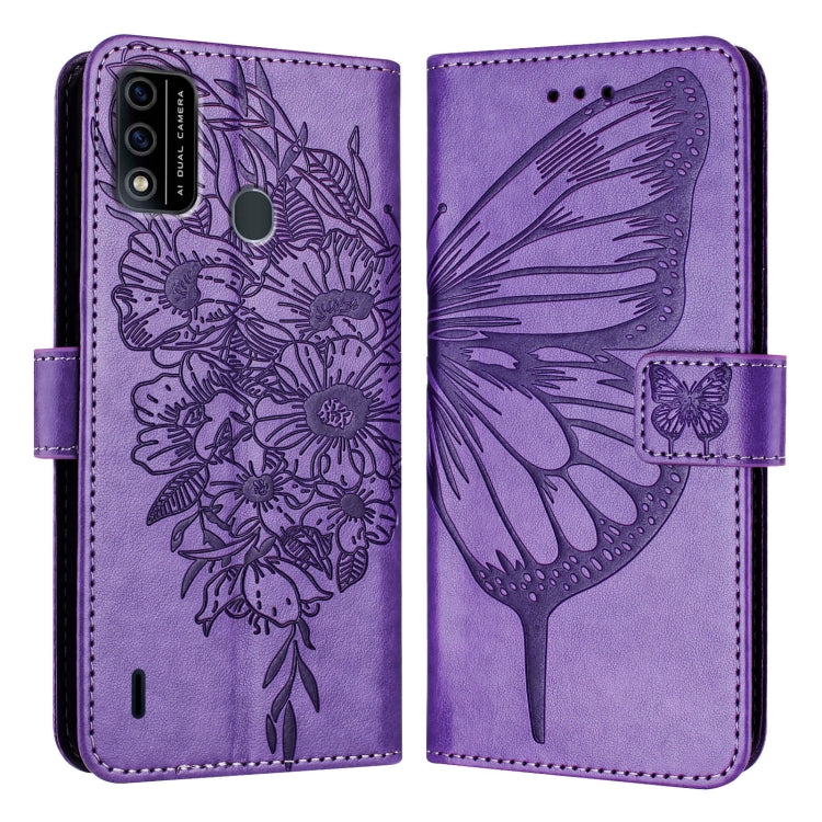 For itel A48 Embossed Butterfly Leather Phone Case